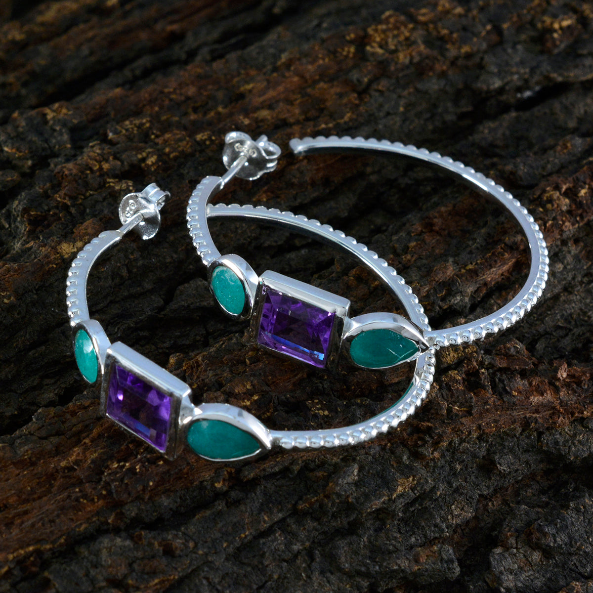 Multi-Spanish-Teresa-Trilogy-Stud-multicolor-925-Silver-Earring