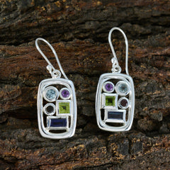 Multi-Russian-Daniela-Penta-Dangle-multicolor-Silver-Earring