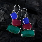 Multi-Moroccan-María-Trilogy-Dangle-multicolor-925-Silver-Earring