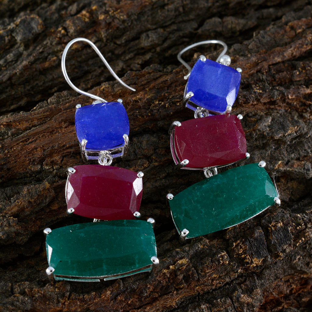 Multi-Moroccan-María-Trilogy-Dangle-multicolor-925-Silver-Earring