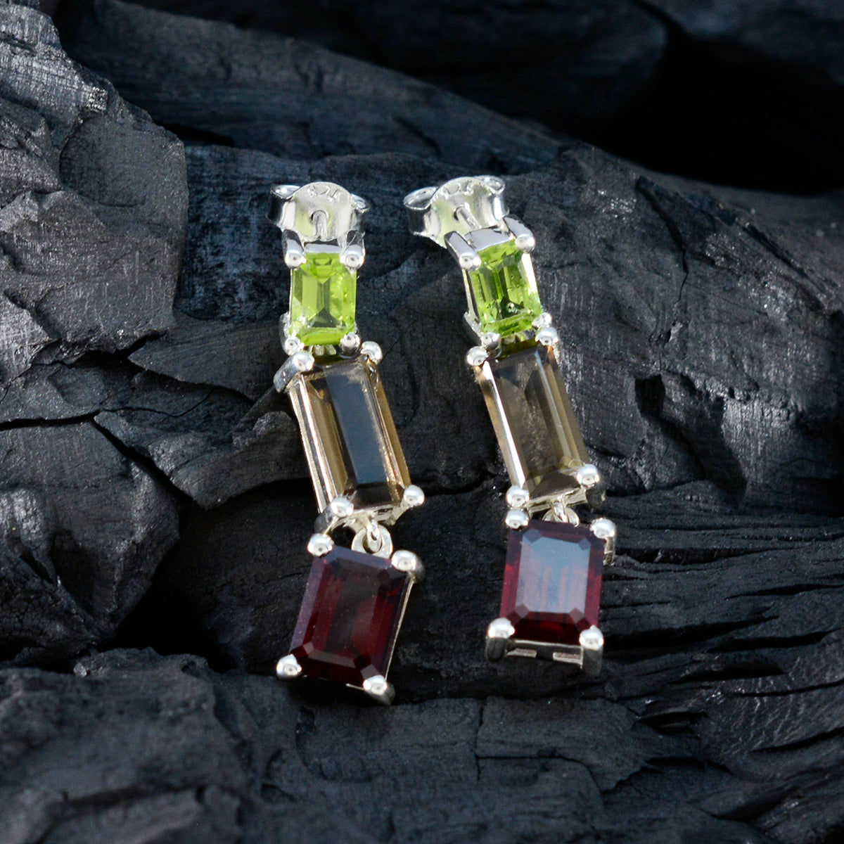 Multi-Spanish-Mila-multiple-Stud-multicolor-925-Sterling-Silver-Earring