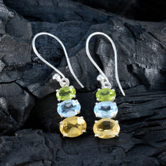 Multi-French-Victoria-multiple-Dangle-multicolor-Sterling-Silver-Earring