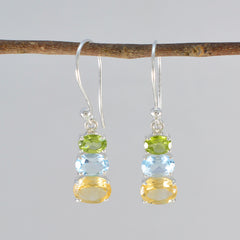 Multi-French-Victoria-multiple-Dangle-multicolor-Sterling-Silver-Earring