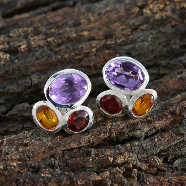 Multi-Egyptian-Nora-multiple-Stud-multicolor-Sterling-Silver-Earring