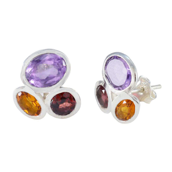 Multi-Egyptian-Nora-multiple-Stud-multicolor-Sterling-Silver-Earring
