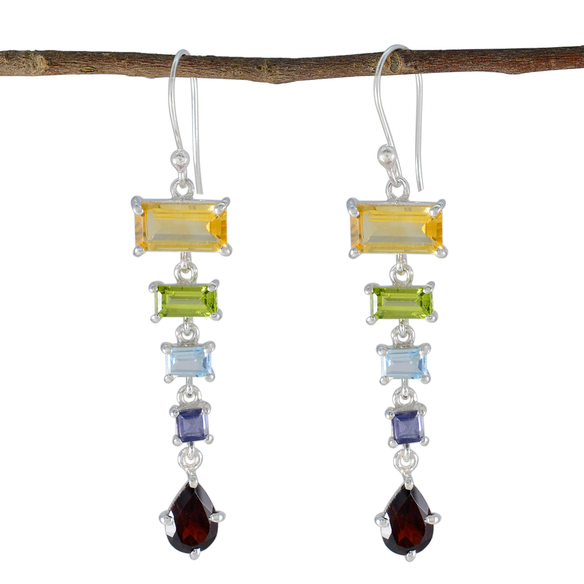 Multi-Italian-Penelope-Penta-Dangle-multicolor-925-Silver-Earring