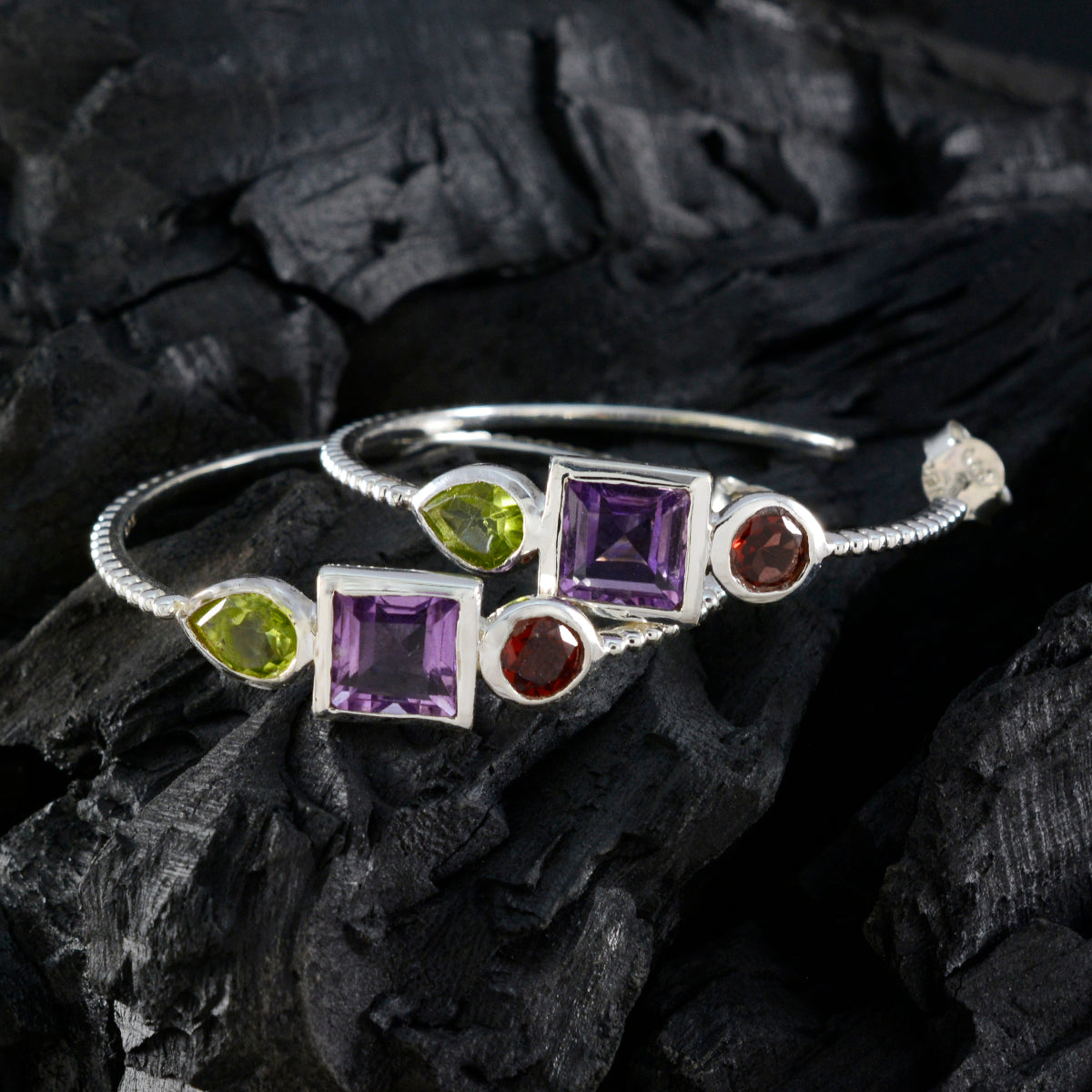 Multi-French-Hye-jin-Trilogy-Ohrstecker-multicolor-Silber-Ohrring