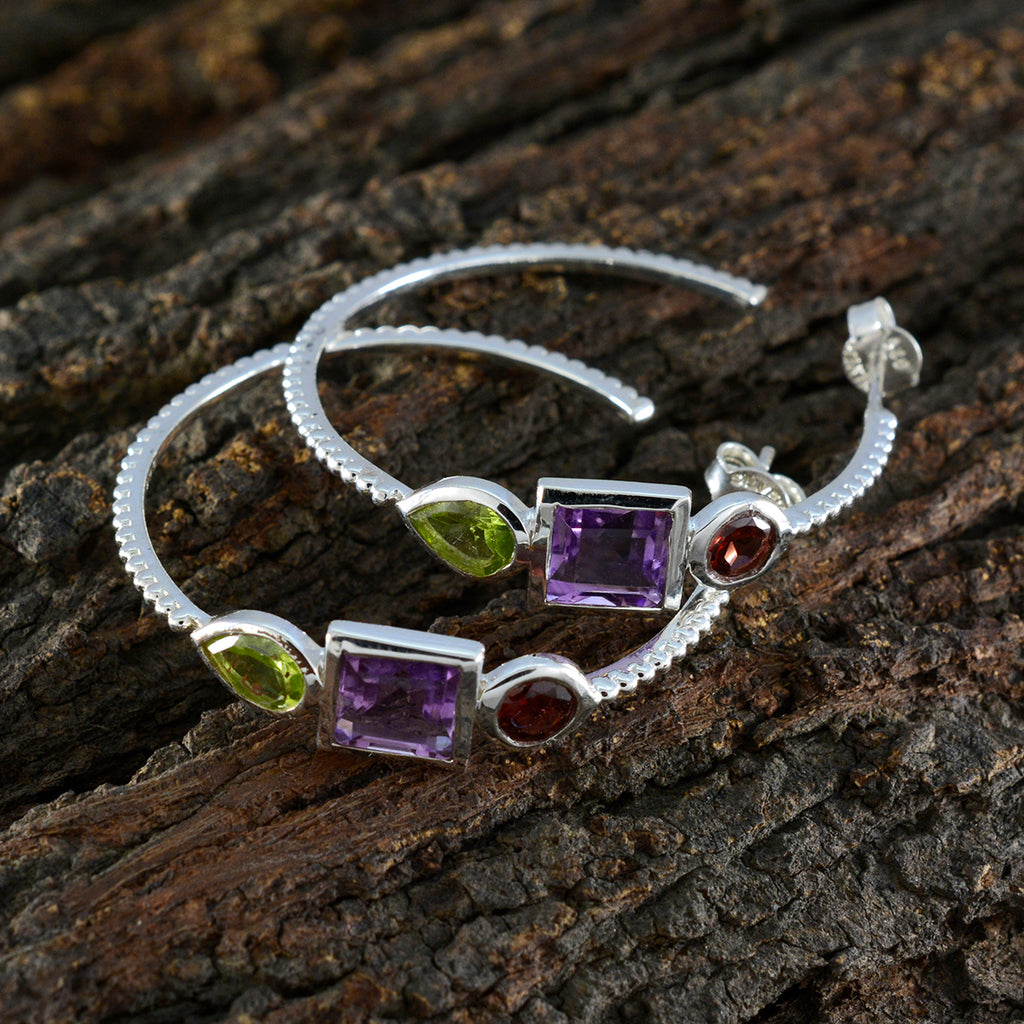 Multi-French-Hye-jin-Trilogy-Stud-multicolor-Silver-Earring