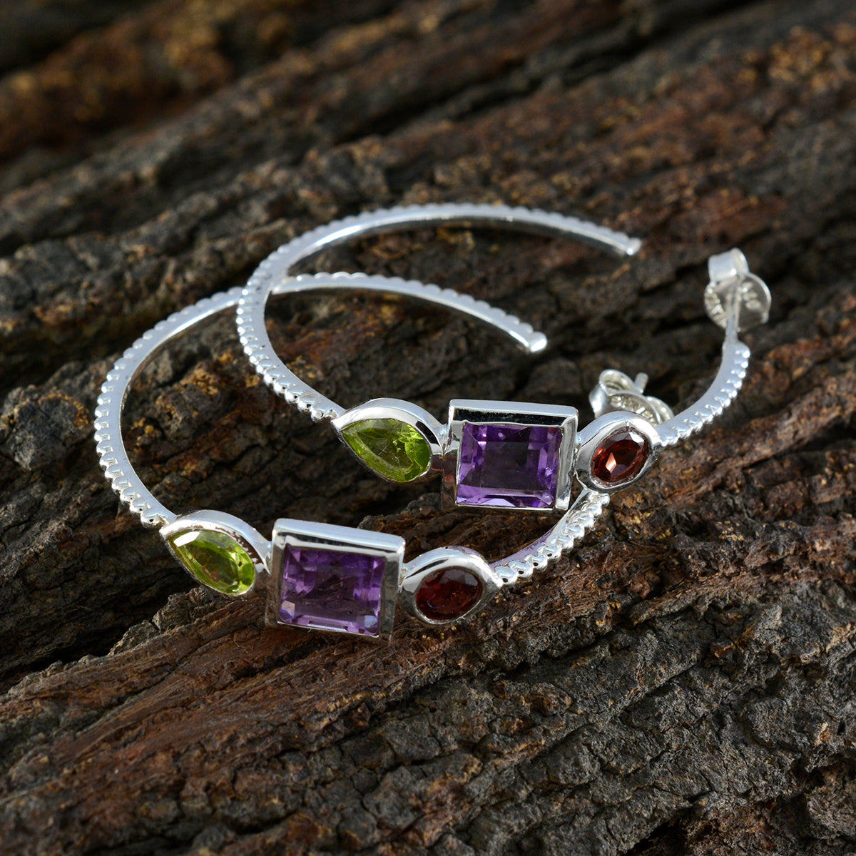 Multi-French-Hye-jin-Trilogy-Stud-multicolor-Silver-Earring