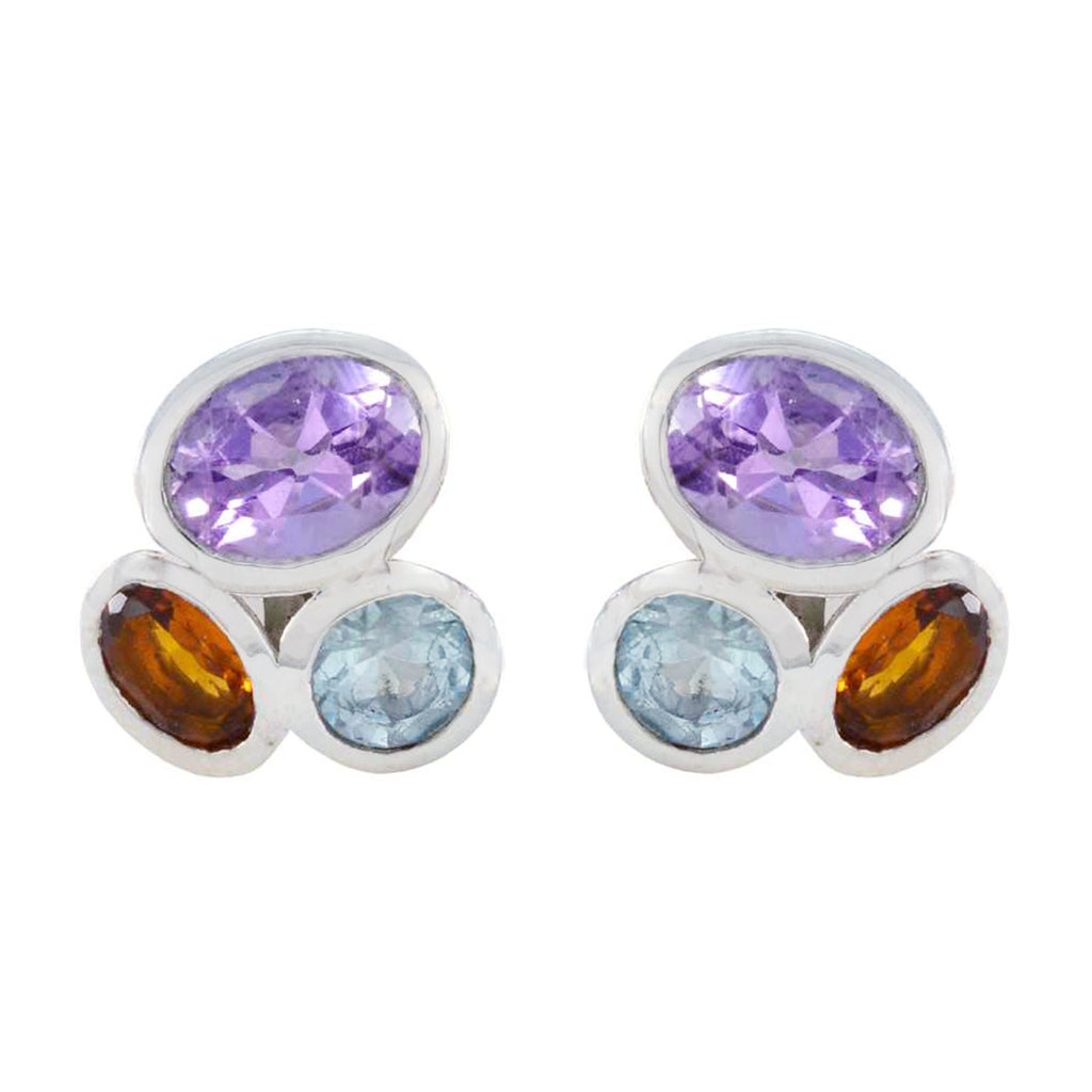 Multi-American-Nova-multiple-Stud-multicolor-925-Silver-Earring