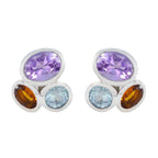 Multi-American-Nova-multiple-Stud-multicolor-925-Silver-Earring