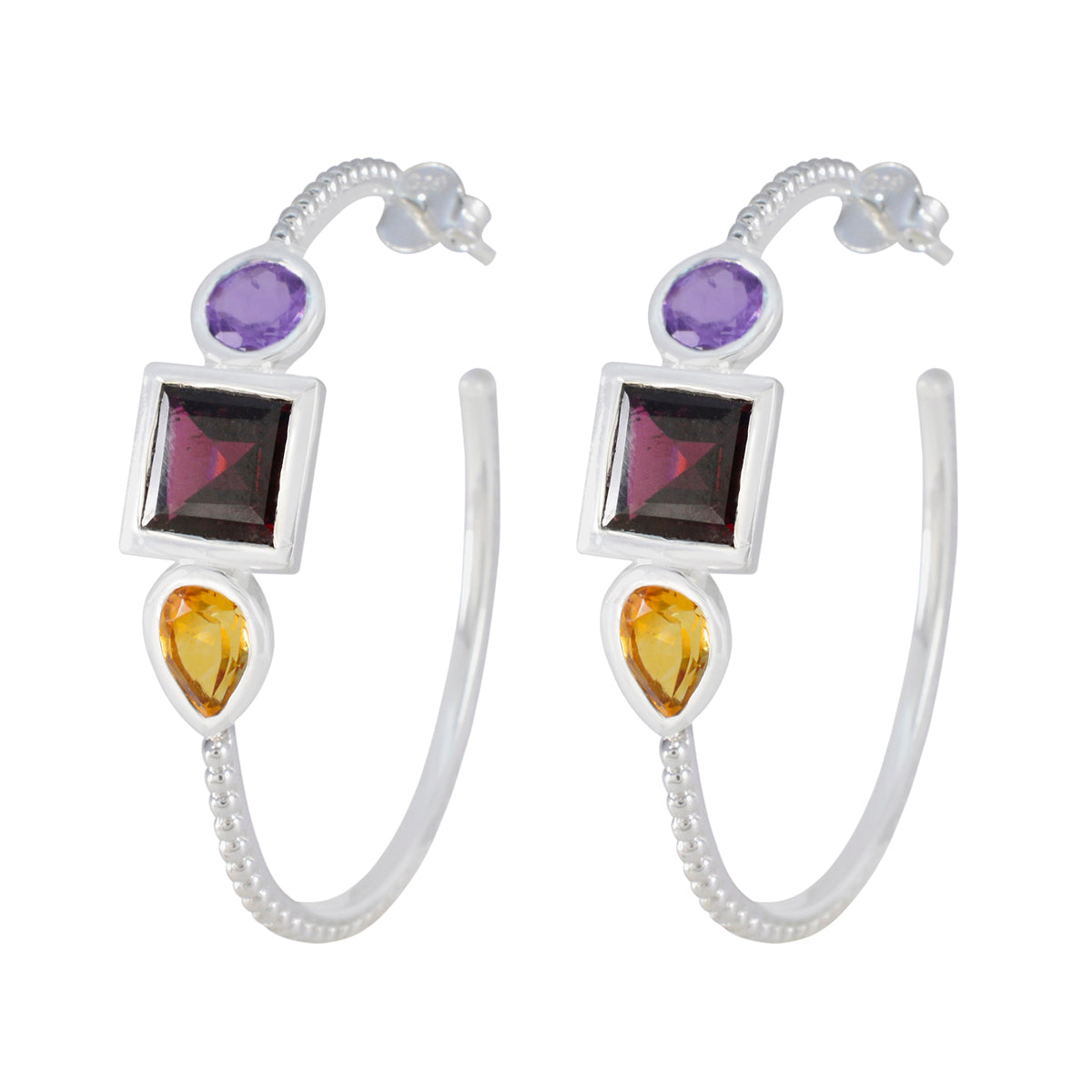 Multi-German-Jia-Trilogy-Stud-multicolor-Sterling-Silver-Earring Immagine principale del prodotto