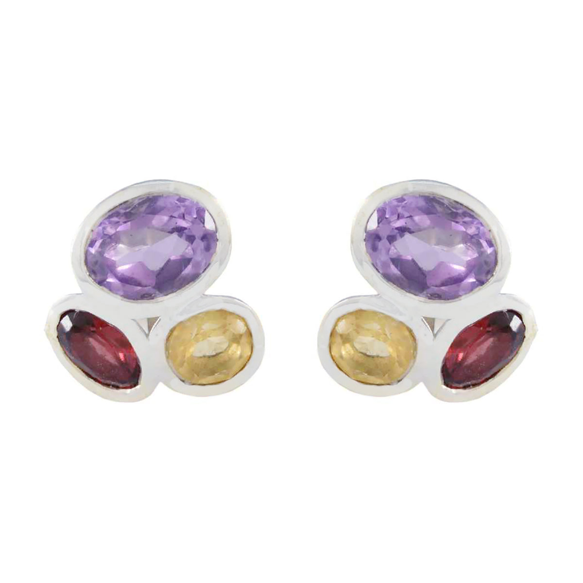 Multi-Korean-Olivia-multiple-Stud-multicolor-92.5-Silver-Earring