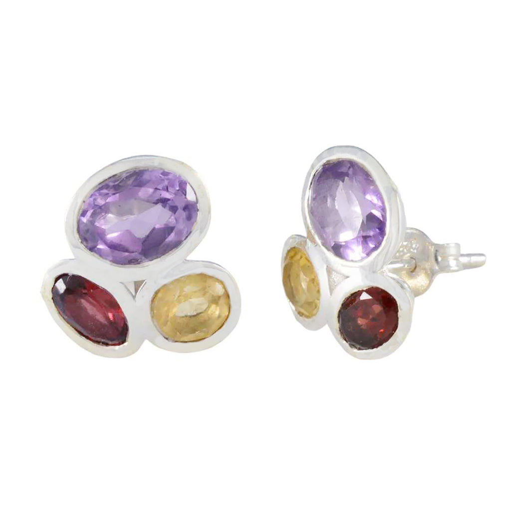 Multi-Korean-Olivia-multiple-Stud-multicolor-92.5-Silver-Earring