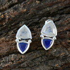 Multi-Latin-American-Bianca-Toi-et-Moi-Stud-multicolor-Silver-Earring