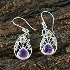 Multi-French-Hanna-multiple-Dangle-multicolor-Silver-Earring