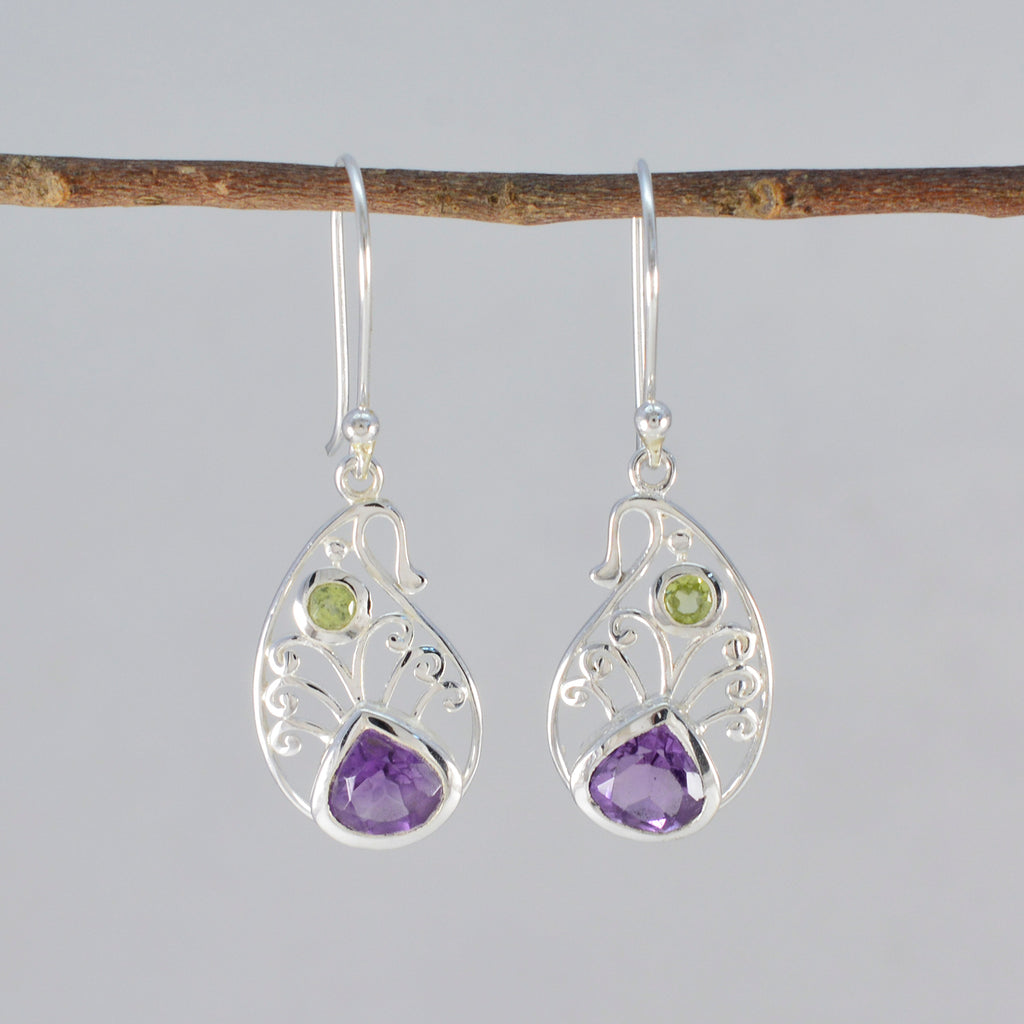 Multi-French-Hanna-multiple-Dangle-multicolor-Silver-Earring