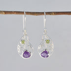 Multi-French-Hanna-multiple-Dangle-multicolor-Silver-Earring