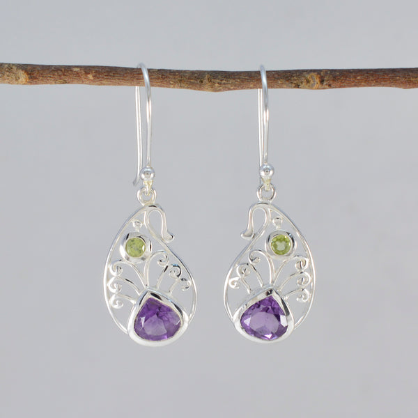 Multi-French-Hanna-multiple-Dangle-multicolor-Silver-Earring