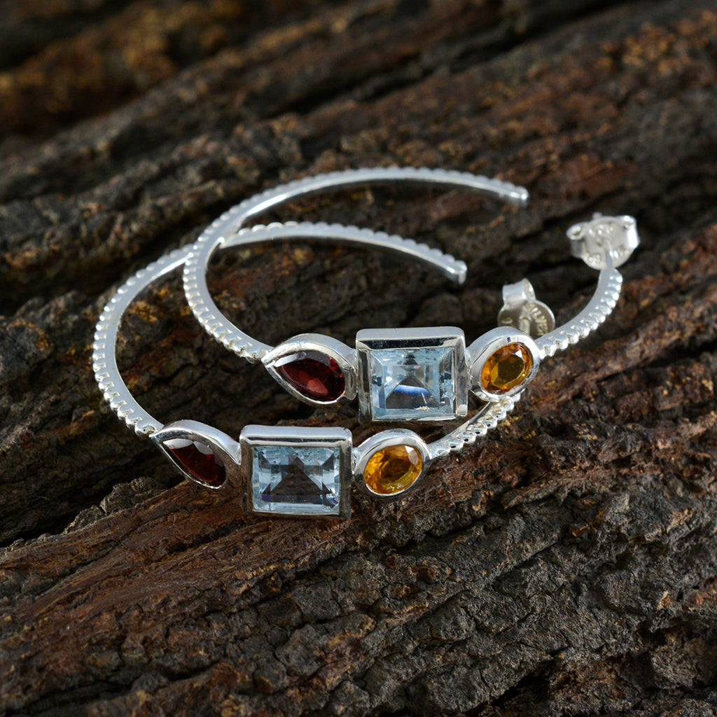 Multi-African-Ji-eun-Trilogy-Stud-multicolor-925-Silver-Earring