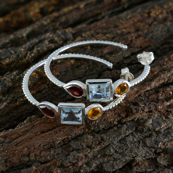 Multi-African-Ji-eun-Trilogy-Stud-multicolor-925-Silver-Earring