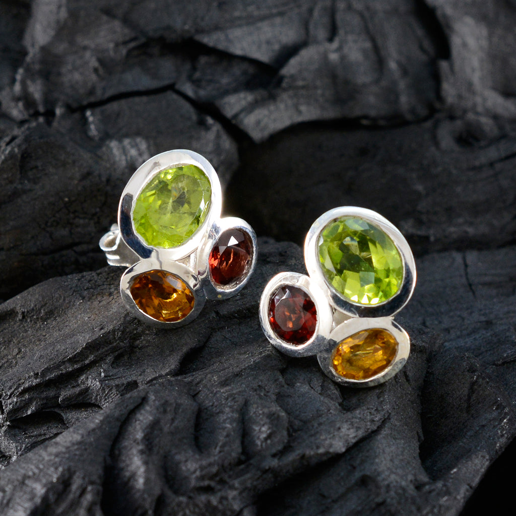 Multi-Japanese-Pauline-multiple-Stud-multicolor-925-Sterling-Silver-Earring