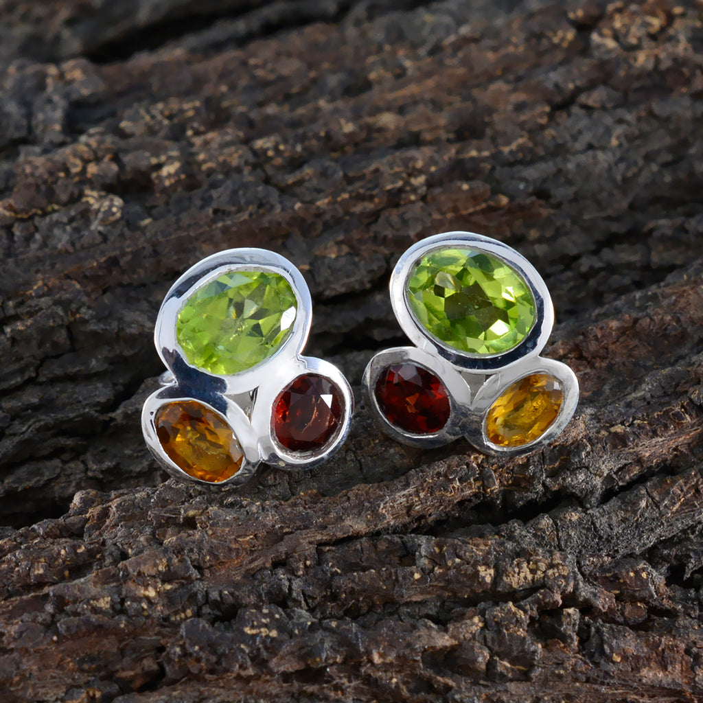 Multi-Japanese-Pauline-multiple-Stud-multicolor-925-Sterling-Silver-Earring