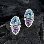 Multi-French-Camila-Toi-et-Moi-Stud-multicolor-Sterling-Silver-Earring