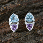 Multi-French-Camila-Toi-et-Moi-Stud-multicolor-Sterling-Silver-Earring