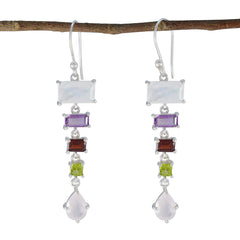 Multi-Australian-Savannah-Penta-Dangle-multicolor-Silver-Earring