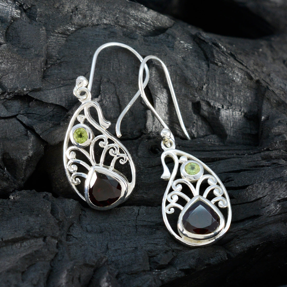 Multi-German-Hannah-multiple-Dangle-multicolor-Sterling-Silver-Earring