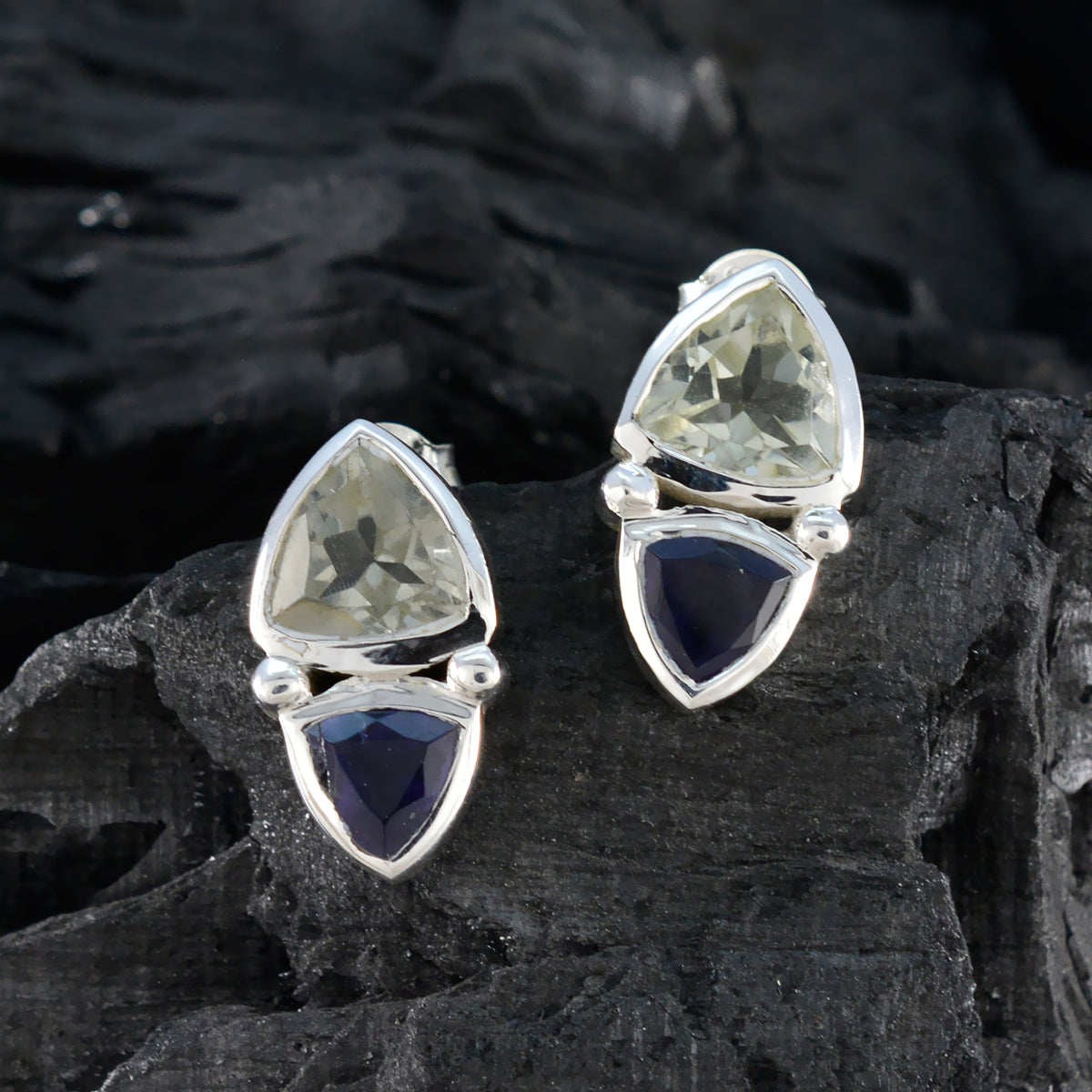 Multi German Camilla Toi et Moi Stud multicolor 925 Silver Earring Secondary image