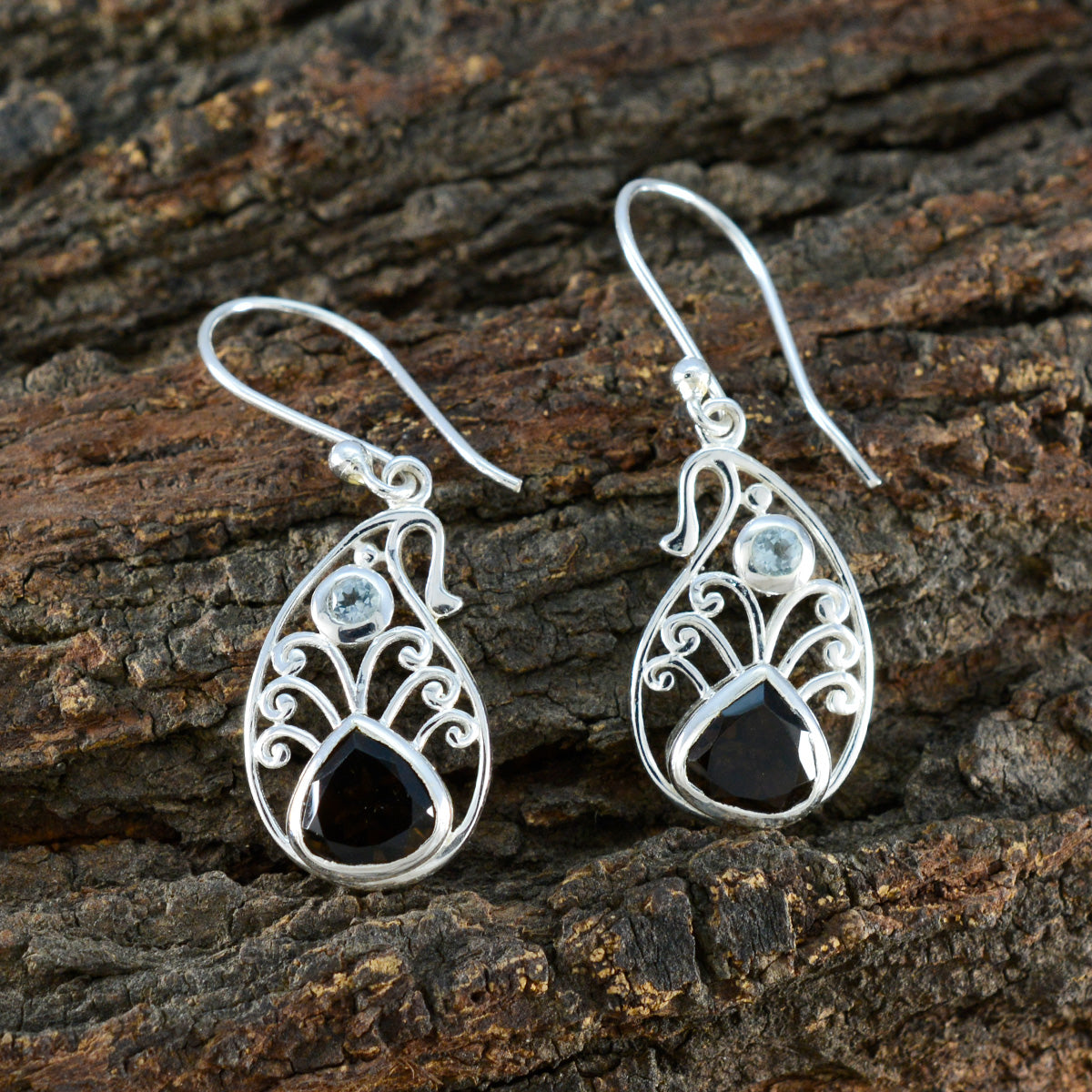 Multi-African-Harper-multiple-Dangle-multicolor-925-Silver-Earring