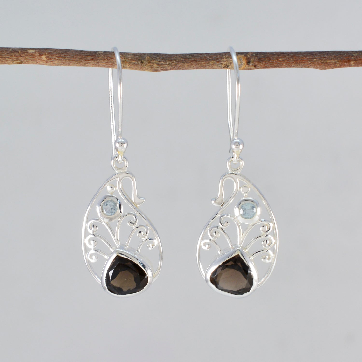 Multi-African-Harper-multiple-Dangle-multicolor-925-Silver-Earring