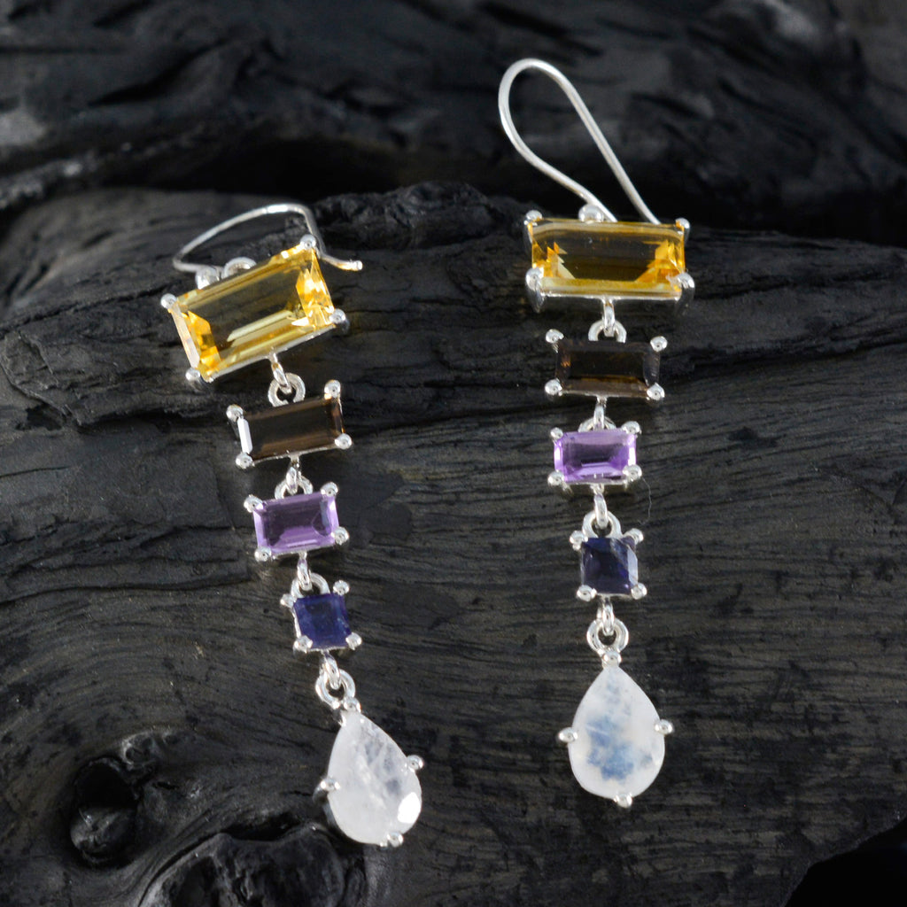 Multi-Latin-American-Skylar-Penta-Dangle-multicolor-925-Silver-Earring
