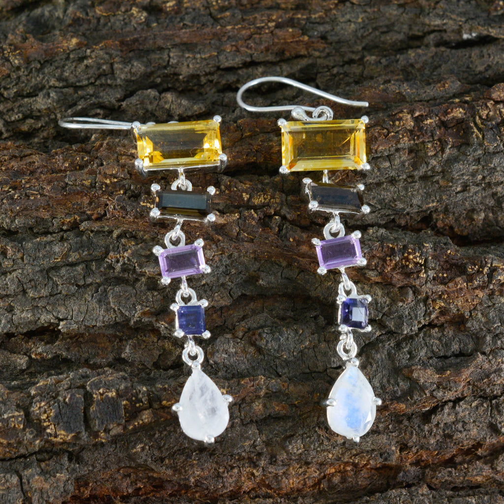 Multi-Latin-American-Skylar-Penta-Dangle-multicolor-925-Silver-Earring