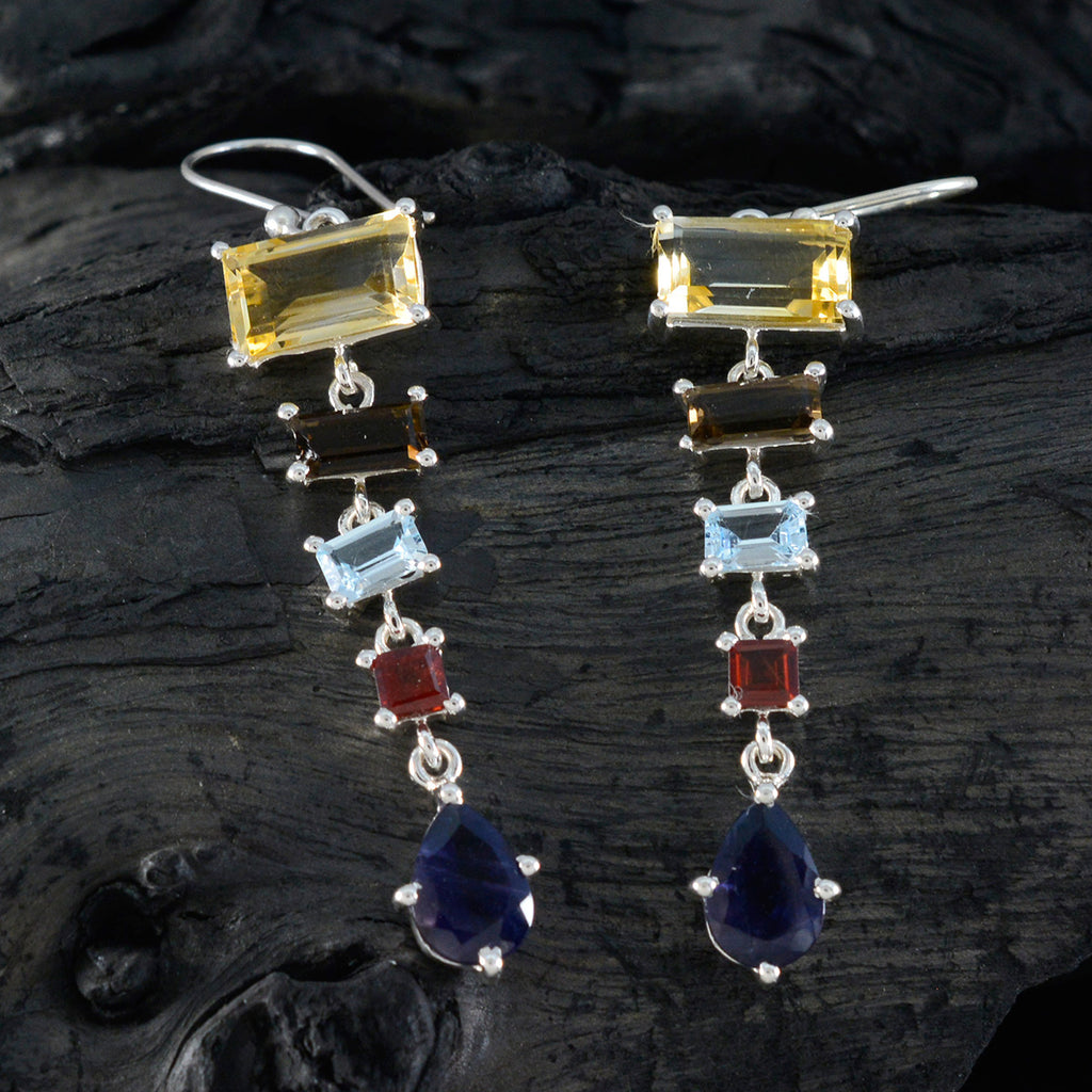 Multi-German-Sophia-Penta-Dangle-multicolor-925-Sterling-Silver-Earring