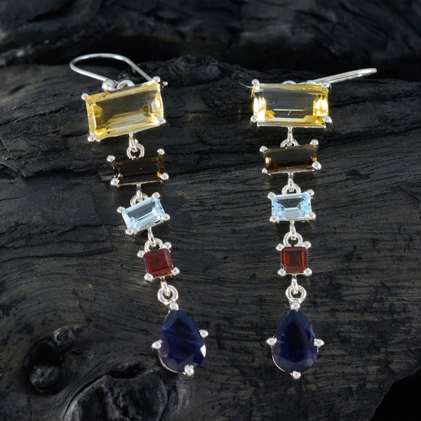 Multi-German-Sophia-Penta-Dangle-multicolor-925-Sterling-Silver-Earring