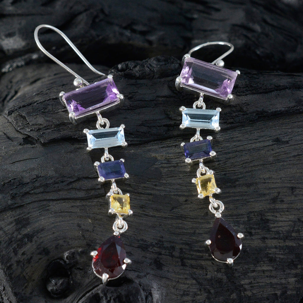 Multi-Russian-Teresa-Penta-Dangle-multicolor-Sterling-Silver-Earring