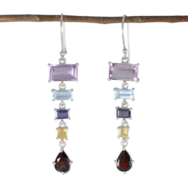 Multi-Russian-Teresa-Penta-Dangle-multicolor-Sterling-Silver-Earring
