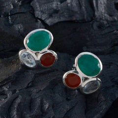 Multi-Mexican-Savannah-multiple-Stud-multicolor-Sterling-Silver-Earring