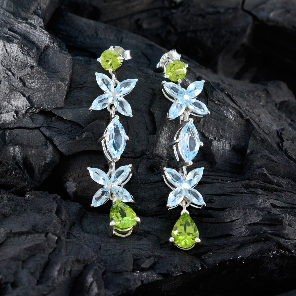 Multi-Australian-Charlotte-multiple-Stud-multicolor-92.5-Silver-Earring