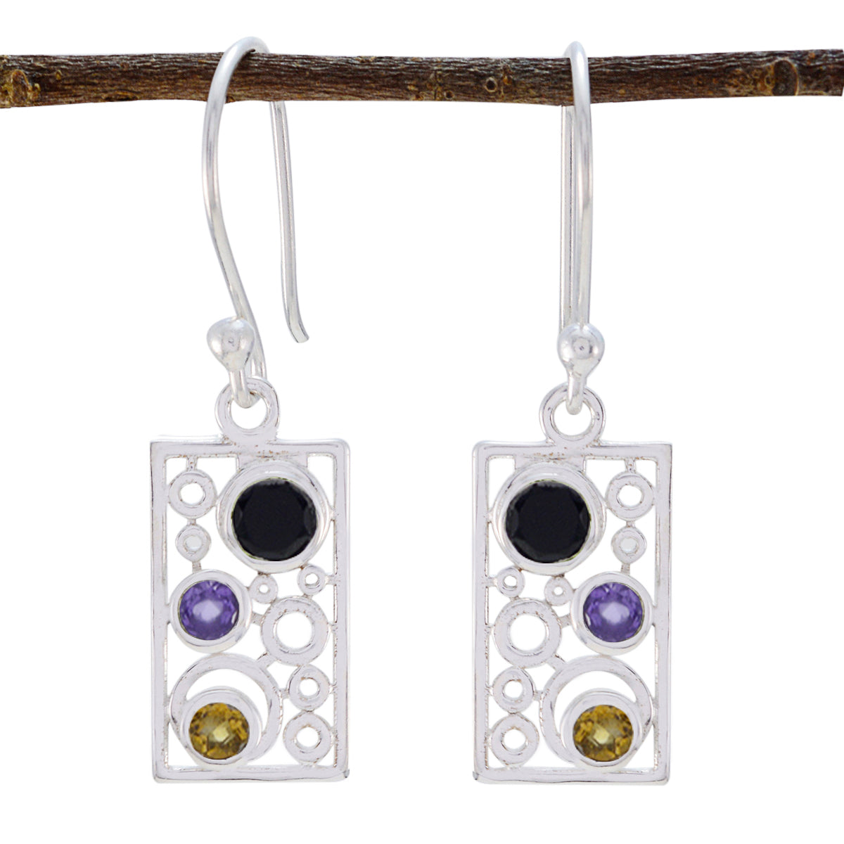 Multi-Australian-Scarlett-multiple-Dangle-multicolor-925-Sterling-Silver-Earring メイン画像