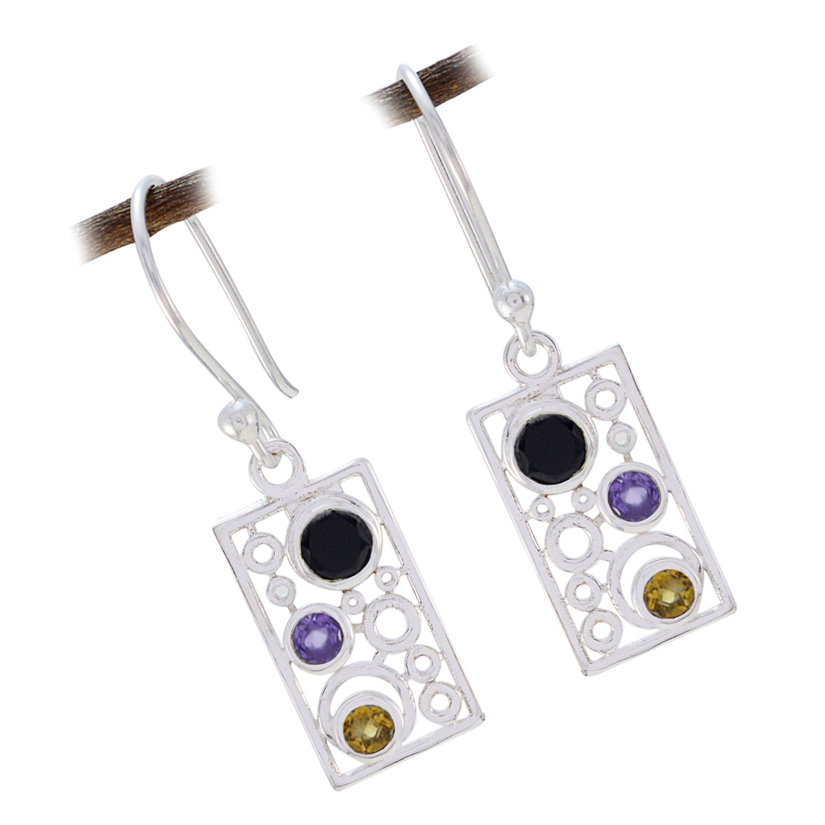 Multi-Australian-Scarlett-multiple-Dangle-multicolor-925-Sterling-Silver-Earring