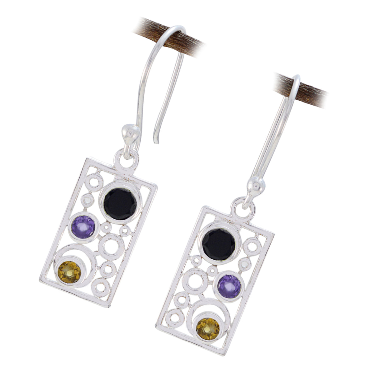 Multi-Australian-Scarlett-multiple-Dangle-multicolor-925-Sterling-Silver-Earring