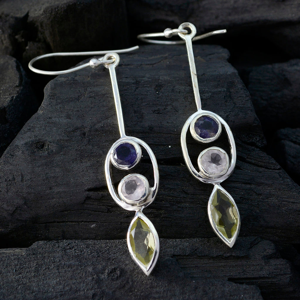 Multi-German-Stella-multiple-Dangle-multicolor-Sterling-Silver-Earring