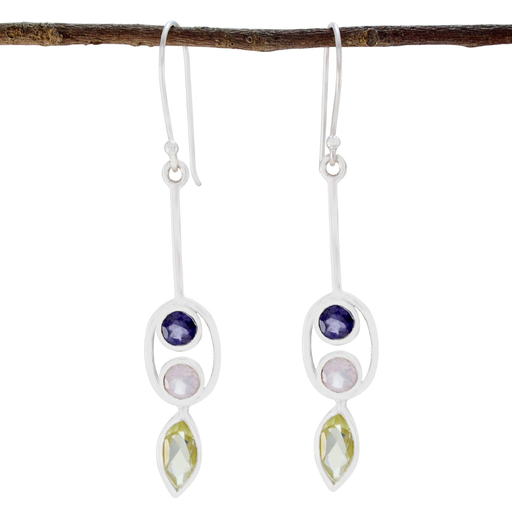 Multi-German-Stella-multiple-Dangle-multicolor-Sterling-Silver-Earring