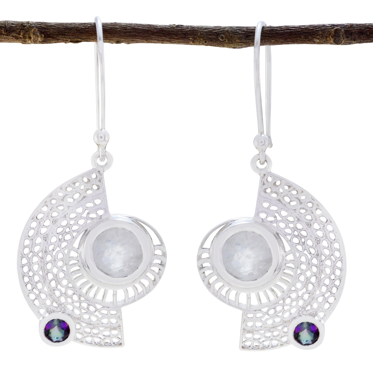 Multi-African-Teresa-multiple-Dangle-multicolor-925-Sterling-Silver-Earring メイン画像