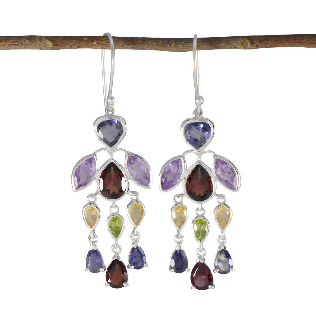 Multi-German-Seo-yeon-multiple-Dangle-multicolor-925-Silver-Earring