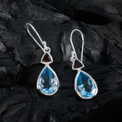 Multi-French-Bianca-Toi-et-Moi-Dangle-multicolor-925-Silver-Earring